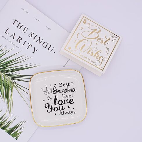 Littlefa To My GiGi Saying Ceramic Ring Dish Decorative Jewelry Tray for Grandma, Unique Grandma Birthday Christmas Meaningful Gifts for Grandma from Grandchild - Professional in Saudi Arabia