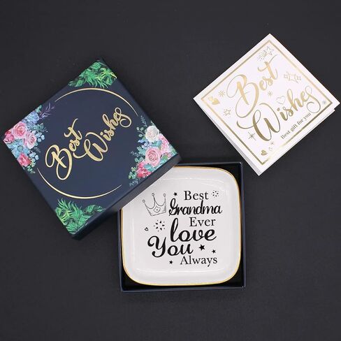 Littlefa To My GiGi Saying Ceramic Ring Dish Decorative Jewelry Tray for Grandma, Unique Grandma Birthday Christmas Meaningful Gifts for Grandma from Grandchild - Professional in Saudi Arabia