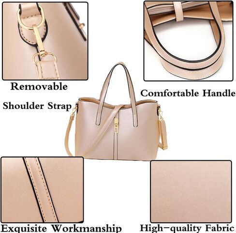 FiveloveTwo Fashion Womens 4Pcs Handbag Set Totes Clutch Satchels Top Handle Shoulder Crossbody Bags and Purse Card Holder in Kuwait