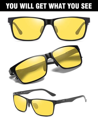 DUCO Carbon Fiber Temples Polarized Night Vision Driving Glasses 8206 in Kuwait