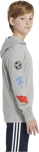 adidas Boys' Long Sleeve Cotton Bos Logo Hooded T-Shirt in Kuwait