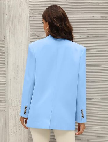 Sucolan Oversized Blazers for Women Casual Long Sleeve Lapel Open Front Button Solid Work Office Blazer Jacket with Pockets in Kuwait