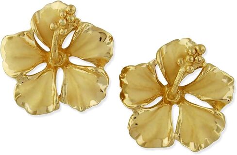 Sterling Silver 1/2 Inch Hibiscus Stud Earrings in Kuwait