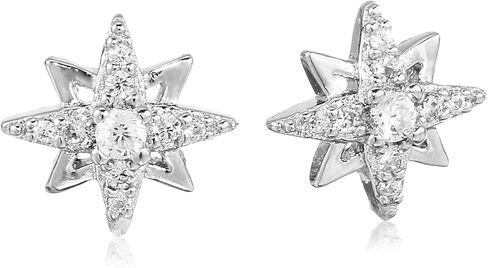 Amazon Essentials Gold and Rhodium Plated Sterling Silver Cubic Zirconia Earrings (previously Amazon Collection) in Saudi Arabia