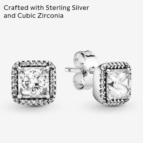 PANDORA Elegance Earrings - Timeless Earrings for Women - Great Gift for Her - Sterling Silver & Cubic Zirconia, With Gift Box in Saudi Arabia
