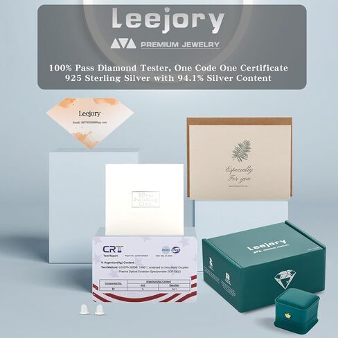 أقراط مويسانيتي من leejory للنساء، 1-2 قيراط D اللون VVS1 أقراط ألماس واضحة 18 قيراط من الذهب الأبيض فيرميل 925 من الفضة الاسترليني أقراط مويسانيتي دائرية كهدية in Kuwait