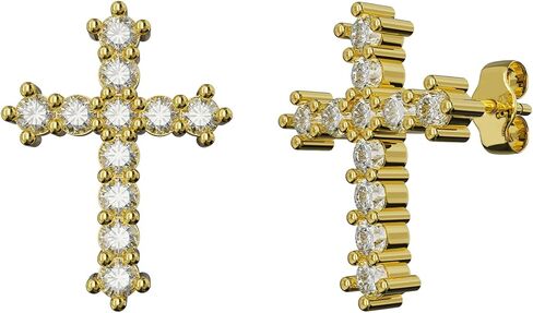 أقراط مويسانيتي من leejory للنساء، 1-2 قيراط D اللون VVS1 أقراط ألماس واضحة 18 قيراط من الذهب الأبيض فيرميل 925 من الفضة الاسترليني أقراط مويسانيتي دائرية كهدية in Kuwait