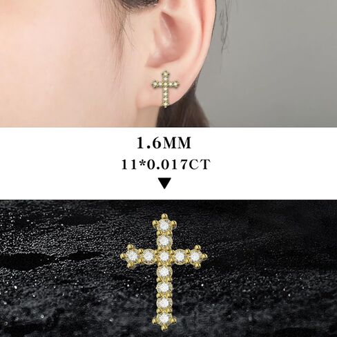 أقراط مويسانيتي من leejory للنساء، 1-2 قيراط D اللون VVS1 أقراط ألماس واضحة 18 قيراط من الذهب الأبيض فيرميل 925 من الفضة الاسترليني أقراط مويسانيتي دائرية كهدية in Kuwait