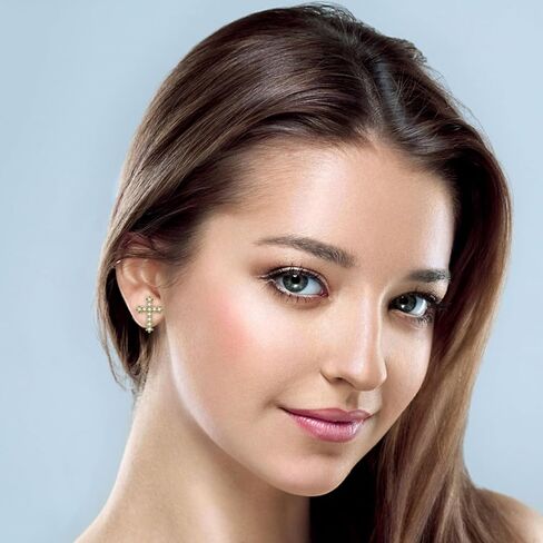 أقراط مويسانيتي من leejory للنساء، 1-2 قيراط D اللون VVS1 أقراط ألماس واضحة 18 قيراط من الذهب الأبيض فيرميل 925 من الفضة الاسترليني أقراط مويسانيتي دائرية كهدية in Kuwait