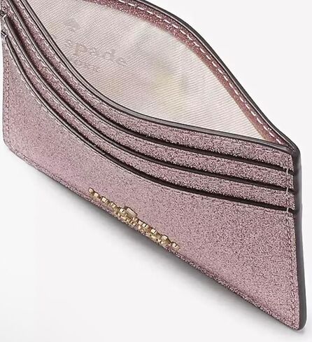 Kate Spade New York Glimmer Glitter Small Slim Card Holder Mitten Pink in Kuwait