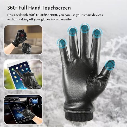 قفازات جلدية للرجال من SIEFERSN مع أصابع تعمل باللمس قفازات شتوية خارجية 1234225010 in Kuwait