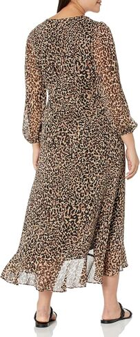 London Times Women's Chiffon Faux Wrap Ruffle Hem Maxi Dress Versatile Polished Feminine in Saudi Arabia