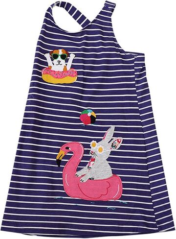Geeda Toddler Girl Summer Slip Dress Daily Wear Cute Cartoon Pattern Baby Girl Casuals Dress Cotton in Saudi Arabia