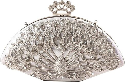 CORIOS Peacock Evening Bag Rhinestone Clutch Bag for Women Bridal Wedding Purse Sparkly Crystal Handbag Crossbody Bag in Saudi Arabia