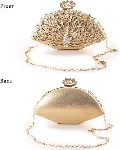 CORIOS Peacock Evening Bag Rhinestone Clutch Bag for Women Bridal Wedding Purse Sparkly Crystal Handbag Crossbody Bag in Saudi Arabia
