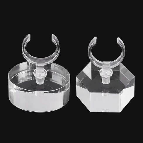 AHANDMAKER 2 Sets Acrylic Ring Display Holder, Oval Hexagon Clear Ring Showcase Display Acrylic Block Jewelry Storage Stand for Ring Jewelry Display Home Trade Show Photo Prop Exhibit in Saudi Arabia
