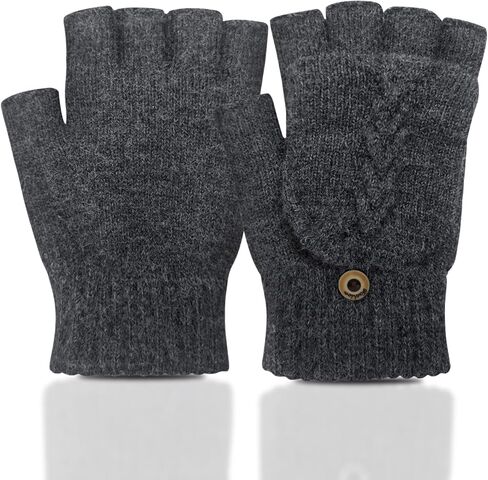 قفازات فيلورنا العازلة للحرارة بدون أصابع، قفازات شتوية محبوكة قابلة للتحويل للنساء والرجال in Kuwait