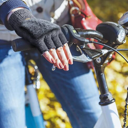 قفازات فيلورنا العازلة للحرارة بدون أصابع، قفازات شتوية محبوكة قابلة للتحويل للنساء والرجال in Kuwait