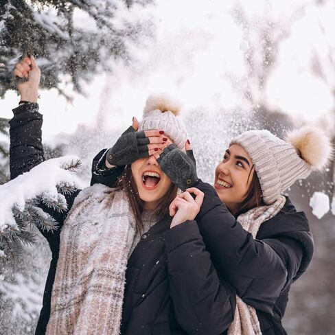 قفازات فيلورنا العازلة للحرارة بدون أصابع، قفازات شتوية محبوكة قابلة للتحويل للنساء والرجال in Kuwait