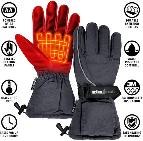 ActionHeat AA Battery Heated Snow Gloves for Women - Electric Heat Gloves w/Weather Resistant Soft Shell, Cozy Fleece in Kuwait