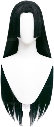 شعر مستعار نسائي من Gorgewg لزي بوا هانكوك التأثيري أنيمي طويل مستقيم باللون الأسود مع أقراط شعر مستعار in Kuwait