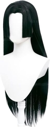 شعر مستعار نسائي من Gorgewg لزي بوا هانكوك التأثيري أنيمي طويل مستقيم باللون الأسود مع أقراط شعر مستعار in Kuwait