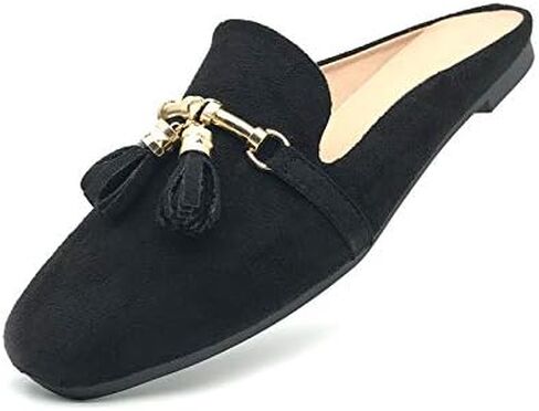 Mules for Women Flats Slip On Loafers Open Back Shoes Buckle Mules in Saudi Arabia
