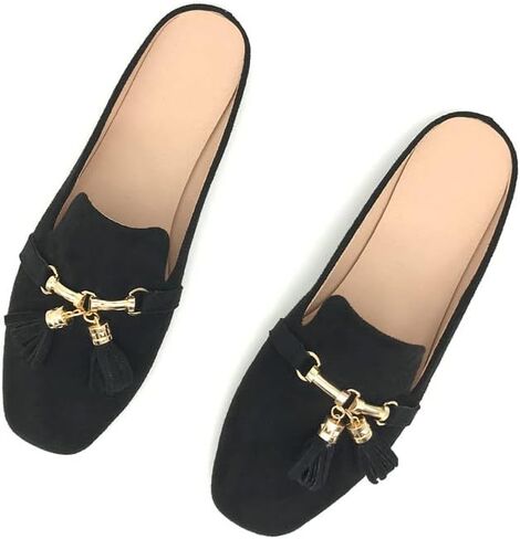 Mules for Women Flats Slip On Loafers Open Back Shoes Buckle Mules in Saudi Arabia