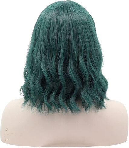 WildCos Short 14 Inches Pastel Wavy With Air Bangs Bob Cosplay Wig for Girl and Women Colorful Wigs (Blonde) in Saudi Arabia