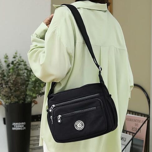 LassZone حقائب كتف نسائية متعددة الجيوب حقيبة كروس عادية حقائب يد مقاومة للماء نايلون رسول حقائب سفر حقيبة يد للسيدات in Saudi Arabia