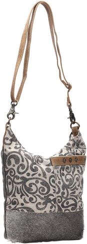 Myra Bag Floral Cowhide & Upcycled Canvas Shoulder Bag S-1126 in Saudi Arabia