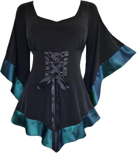 Dare to Wear Treasure Corset Top: Victorian Gothic Medieval Women's Courtly Tunic for Everyday Halloween Cosplay Festivals in Saudi Arabia