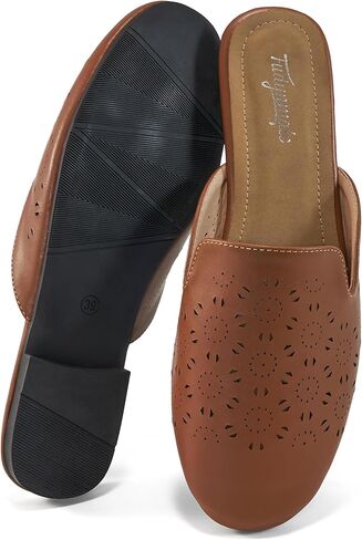 FUDYNMALC Mules for Women Flats Comfortable Round Toe Womens Mules Shoes Breathable Slip On Backless Slide Loafers for Women in Saudi Arabia