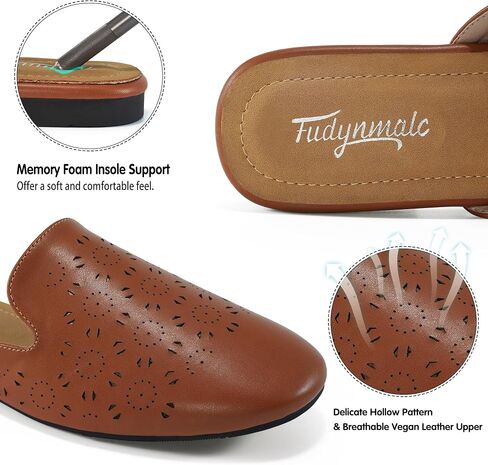 FUDYNMALC Mules for Women Flats Comfortable Round Toe Womens Mules Shoes Breathable Slip On Backless Slide Loafers for Women in Saudi Arabia