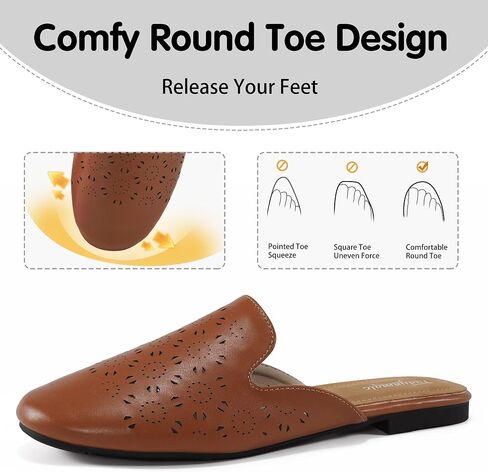 FUDYNMALC Mules for Women Flats Comfortable Round Toe Womens Mules Shoes Breathable Slip On Backless Slide Loafers for Women in Saudi Arabia