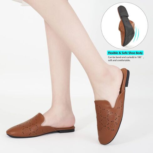 FUDYNMALC Mules for Women Flats Comfortable Round Toe Womens Mules Shoes Breathable Slip On Backless Slide Loafers for Women in Saudi Arabia