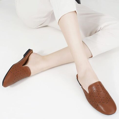 FUDYNMALC Mules for Women Flats Comfortable Round Toe Womens Mules Shoes Breathable Slip On Backless Slide Loafers for Women in Saudi Arabia