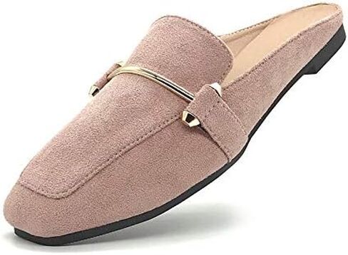 Mules for Women Flats Slip On Loafers Open Back Shoes Buckle Mules in Saudi Arabia
