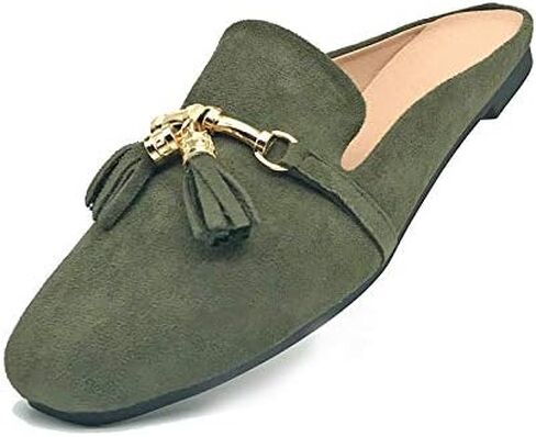 Mules for Women Flats Slip On Loafers Open Back Shoes Buckle Mules in Saudi Arabia