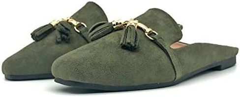 Mules for Women Flats Slip On Loafers Open Back Shoes Buckle Mules in Saudi Arabia
