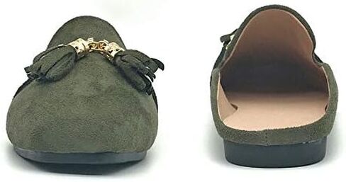 Mules for Women Flats Slip On Loafers Open Back Shoes Buckle Mules in Saudi Arabia