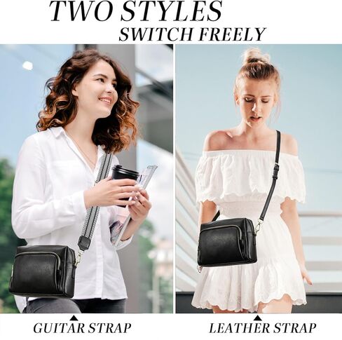 Small Crossbody Purses for Women, Vegan Leather Travel Crossbody Bags, Shoulder Handbags with Guitar Strap and Leather Strap in Kuwait