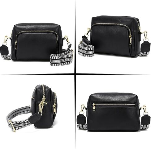 Small Crossbody Purses for Women, Vegan Leather Travel Crossbody Bags, Shoulder Handbags with Guitar Strap and Leather Strap in Kuwait