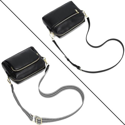 Small Crossbody Purses for Women, Vegan Leather Travel Crossbody Bags, Shoulder Handbags with Guitar Strap and Leather Strap in Kuwait