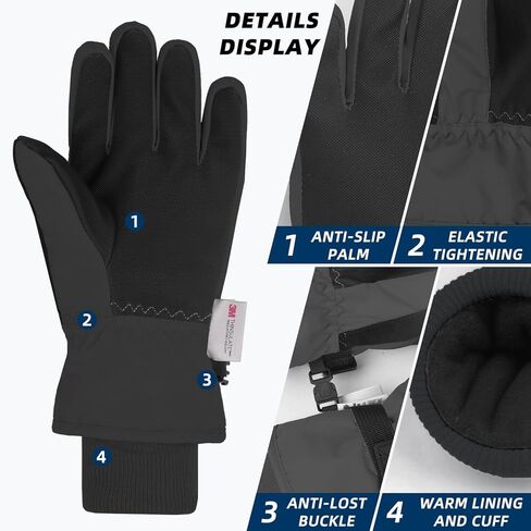 AMYIPO Kids Winter Snow Ski Gloves Children Snowboard Gloves for Boys Girls in Kuwait