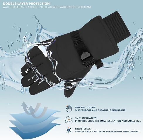 AMYIPO Kids Winter Snow Ski Gloves Children Snowboard Gloves for Boys Girls in Kuwait