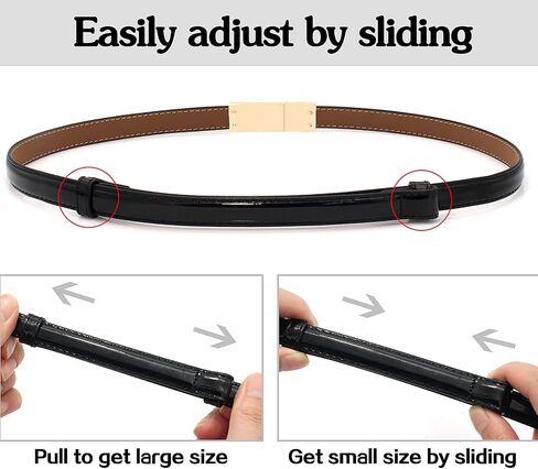 BAOKELAN Skinny Leather Belt for Women 2 Pack Thin Waist Belts with Alloy Buckle for Dress in Saudi Arabia