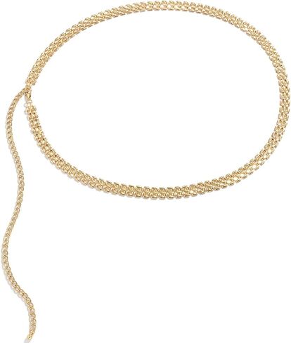 Metal Long Waistband Simple Link Waist Chain Belt Summer Beach Waist Belly Chain Belt for Women Dress in Kuwait