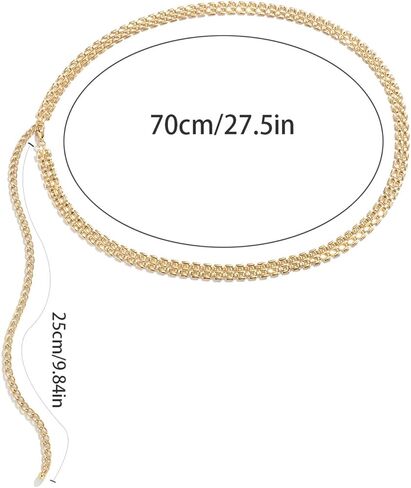 Metal Long Waistband Simple Link Waist Chain Belt Summer Beach Waist Belly Chain Belt for Women Dress in Kuwait