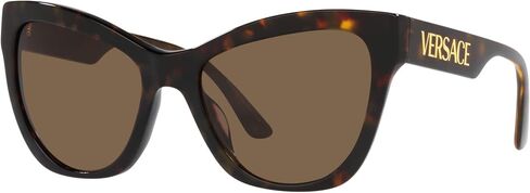 Versace Woman Sunglasses Havana Frame, Dark Brown Lenses, 56MM in Saudi Arabia